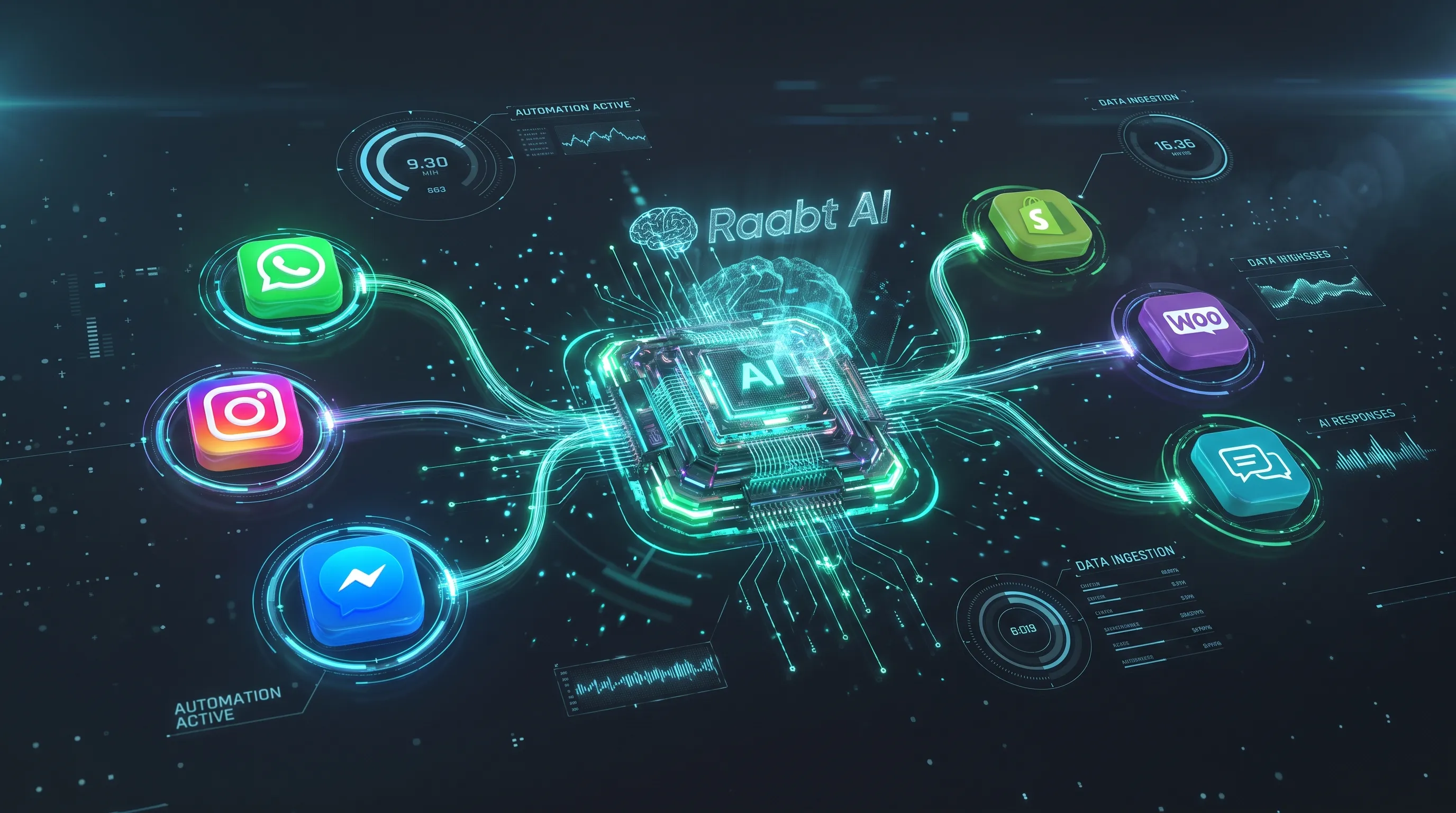 Raabt AI verbindet WhatsApp, Instagram und Messenger mit Shopify, WooCommerce und Website-Chat